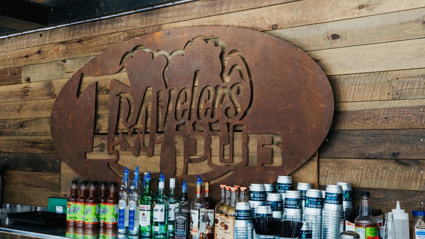 TRAVeler's Pub is an outdoor bar at Granite Peak Ski Area