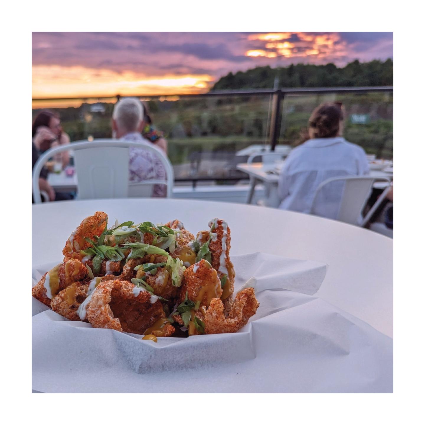 food on a terrace