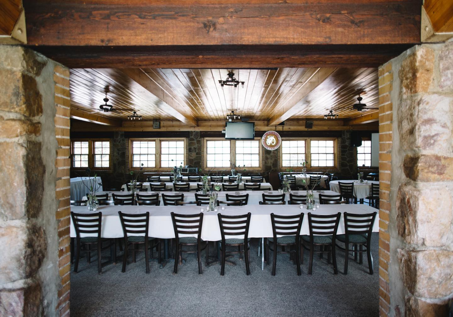 Wedding Set Up in Historic Chalet at Granite Peak