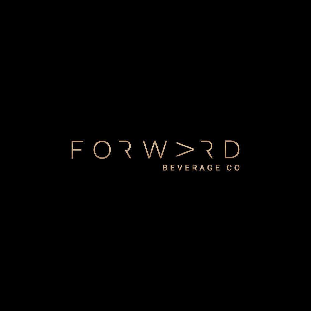 FORWARD BEVERAGE CO logo on a black background.